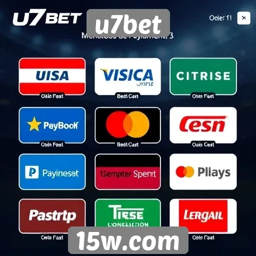 Métodos de pagamento disponíveis no U7bet